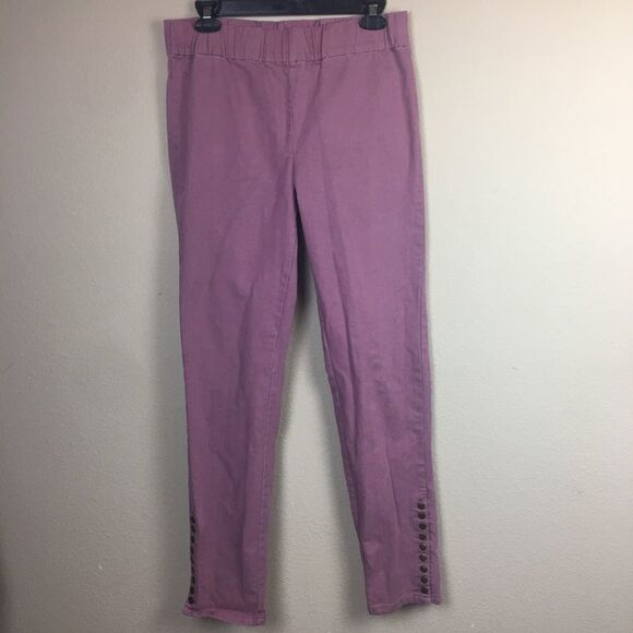 Soft Surroundings Lavender Jean Stretch Straight Pants Leggings Sz 8 EUC Classic - Picture 1 of 5